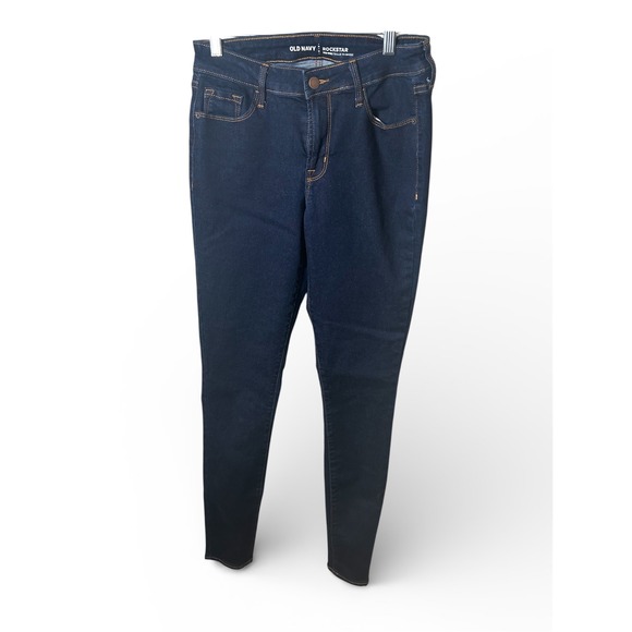 Old Navy Denim - Old Navy Rockstar Skinny Jeans Womens 4 Tall Dark Wash Mid Rise Denim Pants